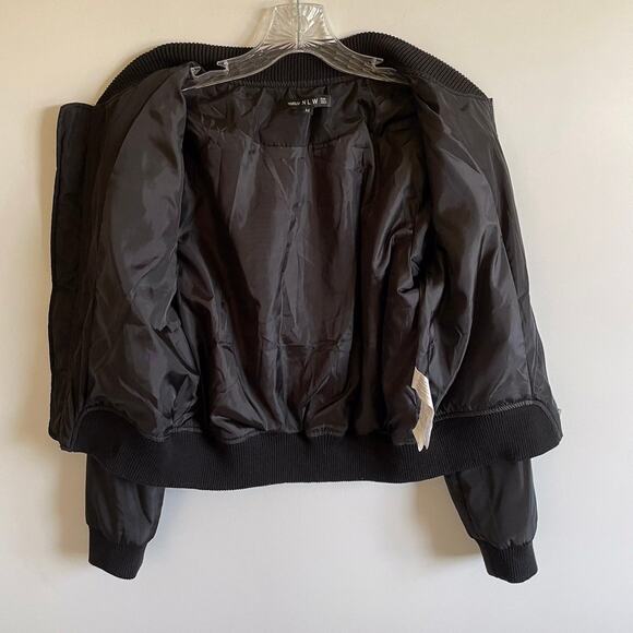 NLW Black Satin Criss Cross Bomber - Picture 6 of 7